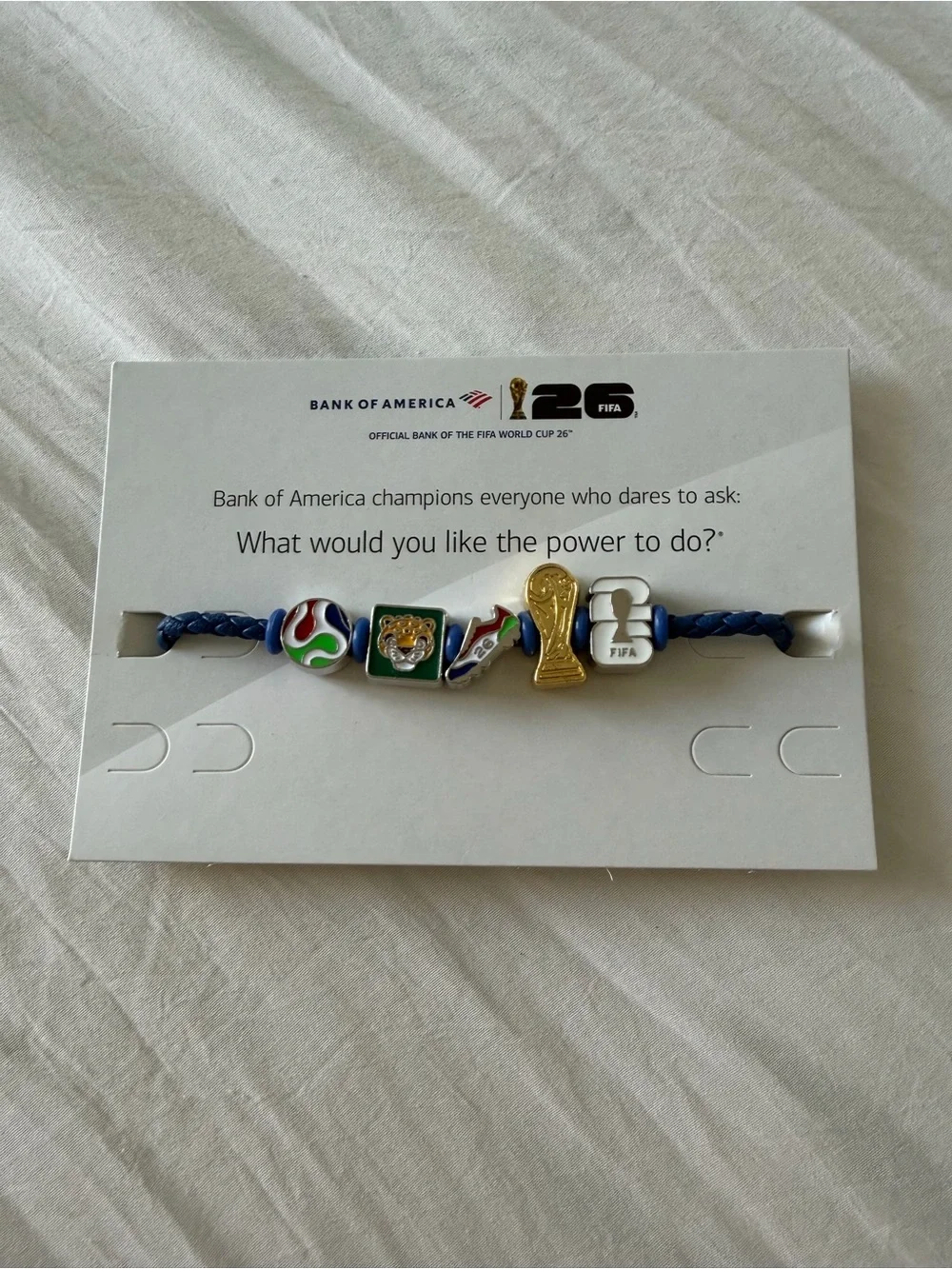 New FIFA World Cup 2026 Charm Bracelet with Trophy and Soccer Beads - one size